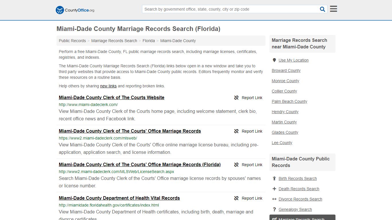 Marriage Records Search - Miami-Dade County, FL (Marriage Licenses ...